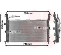 Radiateur d'eau Grille de radiateur soudée 37002345 VAN WEZEL pour OPEL