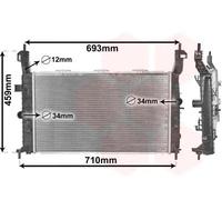 Radiateur d'eau Grille de radiateur soudée 37002345 VAN WEZEL pour OPEL