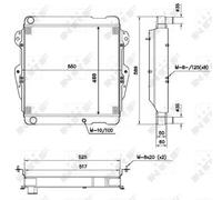 Radiateur d'eau Grille de radiateur soudée 52111 NRF pour TOYOTA LAND CRUISER