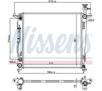 Nissens Radiateur de refroidissement moteur 606428 Grille de radiateur soudée pour Kia Sorento III