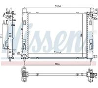 Radiateur d'eau Grille de radiateur soudée 606760 NISSENS pour RENAULT CLIO IV