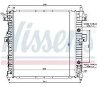 Radiateur d'eau Grille de radiateur soudée 64326 NISSENS pour SSANGYONG KYRON