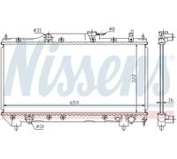 Radiateur d'eau Grille de radiateur soudée 64781A NISSENS pour TOYOTA AVENSIS