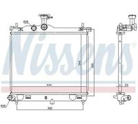 Radiateur d'eau Grille de radiateur soudée 67610 NISSENS pour HYUNDAI i10 I