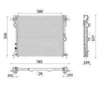Radiateur d'eau Grille de radiateur soudée CR 2599 000P MAHLE pour ALFA ROMEO