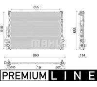 Radiateur d'eau Grille de radiateur soudée CR 2605 000P MAHLE pour VOLVO XC60 II