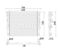 Radiateur d'eau Grille de radiateur soudée CR 2630 000P MAHLE pour BMW 7 5