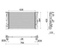 Radiateur d'eau Grille de radiateur soudée CR 2696 000P MAHLE pour BMW 5 7