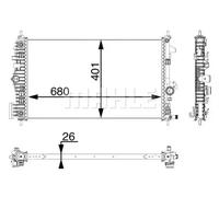 Radiateur d'eau Grille de radiateur soudée CR 927 000P MAHLE pour OPEL