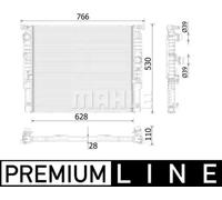 Radiateur d'eau Grille de radiateur soudée CR 938 000P MAHLE pour BMW 7 5