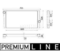 Radiateur d'eau Grille de radiateur soudée CR 957 000P MAHLE pour BMW 5