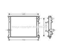 Radiateur d'eau Grille de radiateur soudée CR2097 AVA QUALITY COOLING pour DODGE