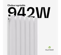 Radiateur Delgado | design moderne | 25 x 120 cm | 942 W | connexion centrale