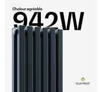 Radiateur Delgado | design moderne | 25 x 120 cm | 942 W | raccordement central