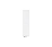 Radiateur Design Stella 370x1400 mm, Blanc avec Garniture de Raccordement Central, Thermostat Inclus, Passage au Sol, Plat, Monocouche, Vertical,