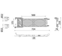 Radiateur d'huile de boîte de vitesses CLC 325 000P MAHLE pour ALFA ROMEO GIULIA