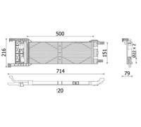 Radiateur d'huile de boîte de vitesses CLC 330 000P MAHLE pour ALFA ROMEO GIULIA