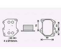 Radiateur d'huile moteur refroidi par eau PE3400 AVA QUALITY COOLING pour FIAT