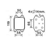 Radiateur d'huile moteur refroidi par eau VN3394 AVA QUALITY COOLING pour AUDI