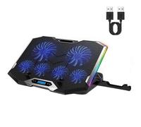 Radiateur d'ordinateur portable 8 ventilateurs rgb réglable ordinateur portable support de refroidissement pad pour 12-18 pouces-Bleu