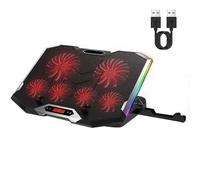 Radiateur d'ordinateur portable 8 ventilateurs rgb réglable ordinateur portable support de refroidissement pad pour 12-18 pouces-Rouge