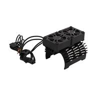 Radiateur double ventilateur pour moteur brushless 4042 mm en alliage d'aluminium, refroidissement efficace pour voiture télécommandée 18 (Noire)