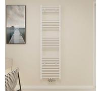Radiateur eau chaude blanc vertical classique basse température avec tubes ronds en acier chauffage central H.180 x L.50 cm