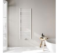 Radiateur eau chaude blanc vertical classique basse température avec tubes ronds en acier chauffage central H.160 x L.60 cm