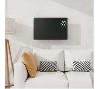 Radiateur électrique 1500W ultra-fin 70mm, verre trempé connecté, fixation murale ou sur roulettes, noir glacé