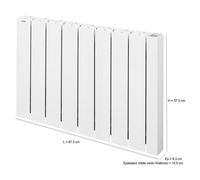 Radiateur électrique – Alcantara – à inertie fluide – 1500 W – horizontal – blanc – connecté et détecteur fenêtre ouverte