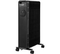 Radiateur électrique bain d'huile 2000W OCEANIC - 3 puissances - Thermostat électronique - Télécommande - Mobile - Noir
