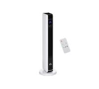 Radiateur électrique céramique PTC - chauffage soufflant oscillant 1100/2200W - télécommande incluse - timer 8h - blanc