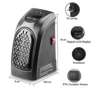 Radiateur Électrique Chauffage Air Soufflant Ventilateur Chauffe Mini Puissant 300W Basse Consommation pour Salon Bureau Cham C07B7D