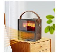 Radiateur Electrique, Chauffage Portable Chauffage Rapide En Céramique 1500 W PTC Avec Thermostat, Chauffage Souflant pour La Maison De Bureau,WoodGrain