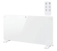 Radiateur électrique connecté WiFi - HOMCOM - 2000W - minuterie - télécommande - verre trempé et acier - 71x21,5x44,5cm - blanc