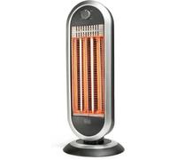 BLACK+DECKER BXCSH900E - Radiateur électrique carbone 900W, 2 puissances de chauffage, Surface jusqu'à 10m2, Systéme de sécurité, Poignée intégrée, Oscillant, gris