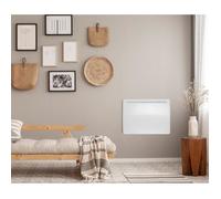 Radiateur électrique fixe a inertie seche céramique 1000W OCEANIC Rubis - Design galbé - Blanc - NF