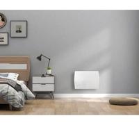 Radiateur électrique fixe a inertie seche céramique 1000W OCEANIC Rubis - Façade verre - Blanc - NF