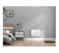 Radiateur électrique fixe a inertie seche céramique 1000W OCEANIC Rubis - Façade verre - Blanc - NF