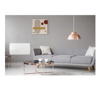 Radiateur électrique fixe a inertie seche céramique 1500W OCEANIC Rubis - Façade verre - Blanc - NF