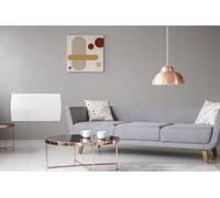 Radiateur électrique fixe a inertie seche céramique 1500W OCEANIC Rubis - Façade verre - Blanc - NF