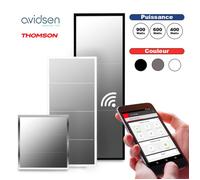 Radiateur Electrique Panneau rayonnant Miroir Chauffage Thermostat connecté et Wifi Couleur - Blanc, Puissance - 600W