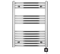 Radiateur électrique Seche-Serviette Chromé 300 Watts, Barres courbées-775htx500l