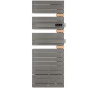 Radiateur électrique sèche-serviettes Allure 3 virtuose Mât à droite avec soufflerie 1750W Gris roche/chêne - THERMOR - 483118