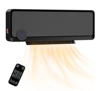 HOMCOM Radiateur Mural Soufflant Oscillant 2000 W, Noir