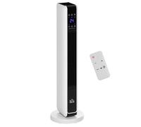 HOMCOM Radiateur électrique Chauffage soufflant oscillant 1100/2200 W, céramique PTC, télécommande incluse, chauffage d'appoint, minuterie 8h, 21 x 21 x 73 cm