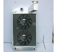 Radiateur en aluminium à 3 rangées de 62 mm + 2 ventilateurs pour Trium-ph TR2/TR3/TR3A/TR3B MT longue portée cou 2,0L 1991CC Straight-4 1956 1957 1958 1959