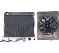 Radiateur en aluminium, convient pour 1963-1966 Chevy C10/C20/C30, dimensions du noyau 580mm x 440mm, dimensions totales 640mm x 570mm, 3 rangées, entrée/sortie 45mm
