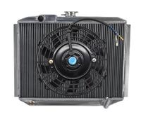 Radiateur En Aluminium Pour Mitsubishi Pour Pajero I 4D56T L04-G/L041G-L049G V12V-V98W MT 1982-1990 1983 1984 1985 1986 1987 1988 1989 Radiateur Voiture(Radiator with 1 fan)