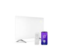 Klarstein Radiateur Infrarouge 720W - Panneau Chauffant Verre, Murale ou Autonome, Thermostat, WiFi, Télécommande, Sécurité Enfant, IP43, Chauffage Infrarouge 14m², Blanc